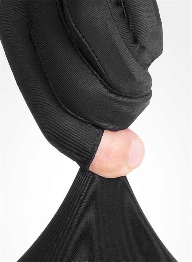 Inf-way UV Protection Armsleeves with 2 Cut Fingers Sun Gloves Men Anti-slip Fishing Driving Cycling Sports Cooling Long Sleeves (Black) - Image 4